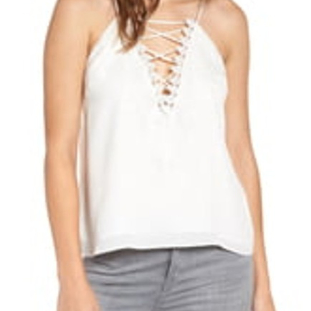 WAYF Women's Posie Lace Up Blouse Camisole Top